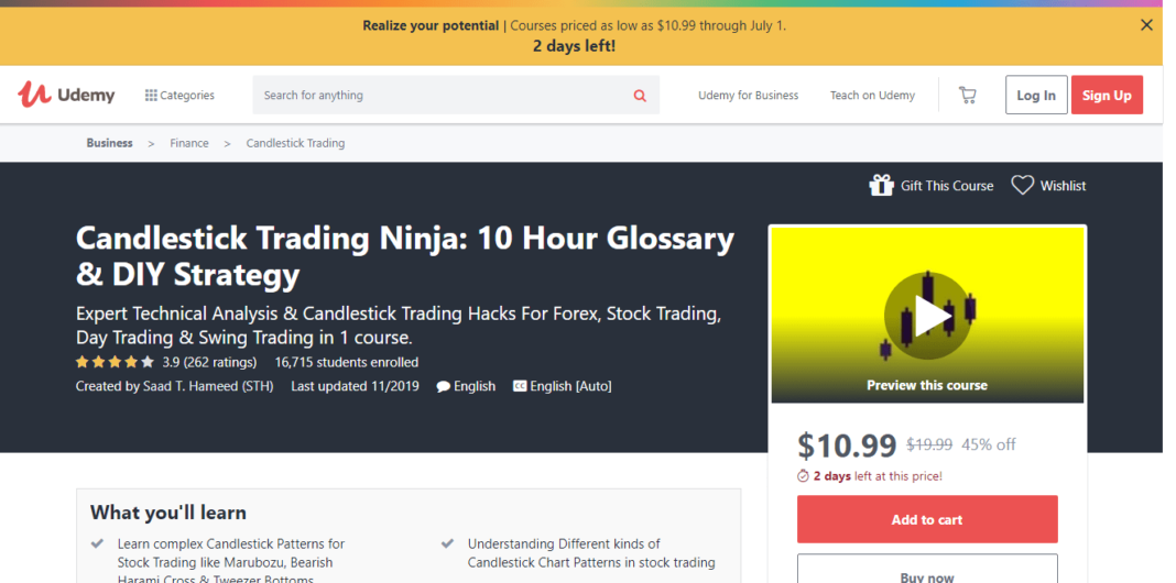 Udemy – Candlestick Trading Ninja – 10 Hour Candlestick Certification Udemy – Candlestick Trading Ninja – 10 Hour Candlestick Certification