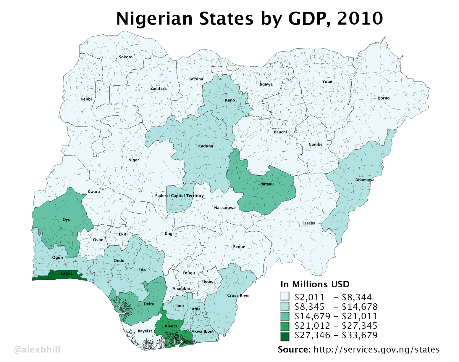 Richest States in Nigeria by GDP Aid the student