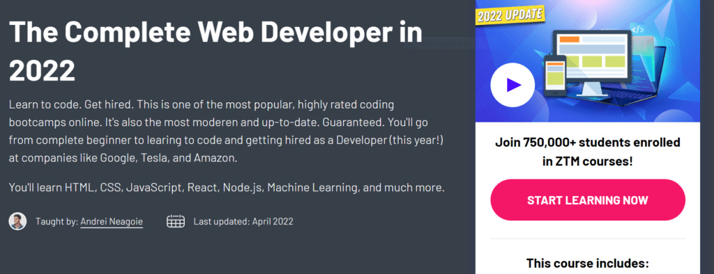 The Complete Web Developer in 2022: Zero to Mastery Course Download ...