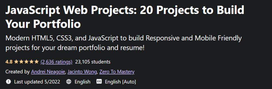 JavaScript Web Projects - 20 Projects to Build Your Portfolio JavaScript Web Projects: 20 Projects to Build Your Portfolio