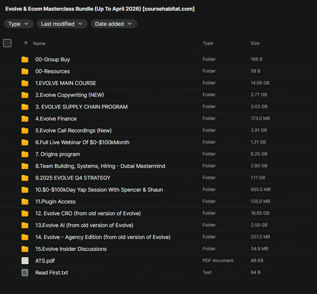 Evolve Ecom Masterclass Bundle download